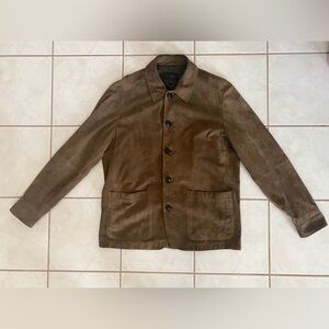 Saks Fifth Avenue Men’s Suede Leather Chore Coat - Made in Italy - Large